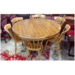 Pine Dining Table and Six Chairs