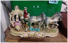 West German Porcelain Figure of a Horse and Carriage