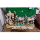 West German Porcelain Figure of a Horse and Carriage