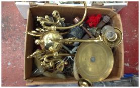 Box of Antique Brass and Horse Brasses
