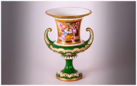 Royal Worcester Hand Painted and Signed Two Handle Urn Shaped Vase, floral still Life. Signed E