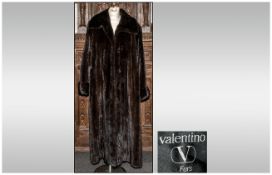 Valentino Black Sable Full Length Coat, glossy and luxuriously supple skins, self-lined collar,