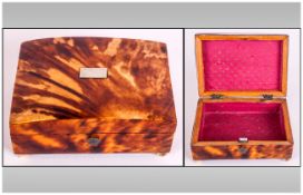 Tortoise Shell Trinket Box with ivory feet, domed lid and vacant cartouche. c1820 3.25 by 2.25 by