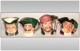 Royal Doulton Small & Early Character Jugs 4 in total, 1. The Lumberjack D6613, 2. The Cavelier