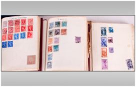 Three Stamp Albums Full Of Stamps From All Over The World, predominantly early to mid twentieth