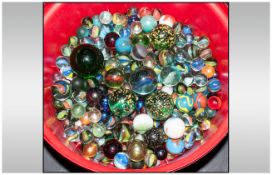 Mixed Lot Of Marbles, Various Colours And Sizes.