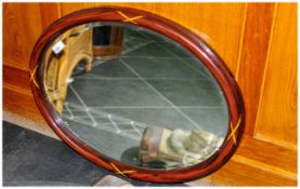 Edwardian Oval Wood & Plaster Mirror with bevelled edges mirror