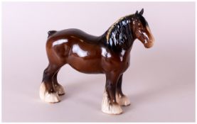 Beswick Horse Figure Shire Mare Model num 818. Circa 1940-1989. Height 8.5 inches, mint condition.