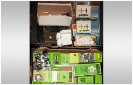 Two Boxes Containing Various Subbuteo Teams, Nets, Trophy, Accessories etc