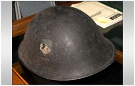 German WW2 Steel Helmet With Part Waffen SS Decal. Complete With Liner