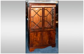 Mahogany Asteral Glazed Front Display Cabinet on a Cupboard Base In The Georgian Style, Two Glazed