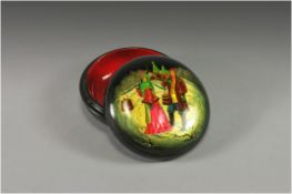 ' Along The Street ' High Quality Russian Hand Painted Lacquer Box Featuring Russian Couple Probably