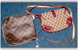 2 Fashion Handbags One In The Style Of Louis Vuitton Monogram Musette Salsa 24x25cm, The Other In