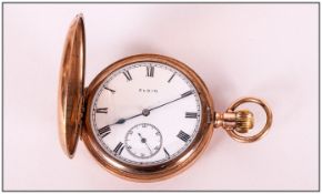 Elgin Gold Plated Full Hunter Pocket Watch. c.1920's. Working Order.