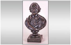 19thC Bronze Bust Of William Shakespeare Height 5 Inches