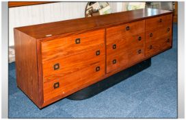 1960's Teak Sideboard with a nine drawer combination. Maker R & S Fabrication