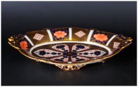 Royal Crown Derby Very Fine Imari Pattern Shaped and Footed Dish/Bowl. Date 1937. 11.5 inches