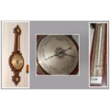 19thC Mahogany Banjo Barometer Marked For P Ortelli,3 Leather Lane, Holborn (A/)F In Need Of