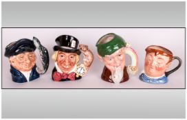 Royal Doulton Small  Character Jugs 4 in total, 1. Mad Hatter D6602, Issued 1965-83 3.75'' in