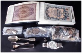 Interesting Mixed Lot to include Various coins with some silver and a small booklet of around