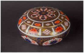 Royal Crown Derby Very Fine Imari Pattern Lidded Powder Bowl, date 1918. Mint condition. 2.5