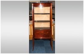 Edwardian Bow Fronted Mahogany Inlaid Single Door Display Cabinet with glazed front and sides.