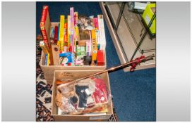Two Boxes Containing Mixed Jigsaws, Games, Indian Headdress, Collectables etc