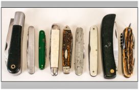 Collection Of Various Penknives