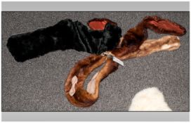 Collection Of Fur Collars including Black Shaved Mink, Light Blonde Mink plus two Pine Martin