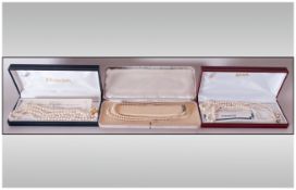 Shima/Japanese Simulated Pearl Necklaces Boxed 2 in total. With certificates. Plus a good quality