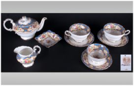 Paragon Part Tea Set comprising 2 cups & saucers, pin trays, sugar bowl, cream jug & tea pot (9)