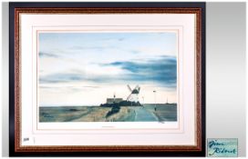 Jim Ridout Signed Framed Limited Edition Coloured Print. Titled 'Lytham Windmill'. 200/500. 18 by 12