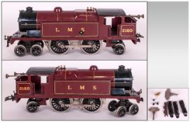 A Boxed Pre-War Hornby 'O' Gauge Clockwork 4-4 2 Special Tank Locomotive in maroon. LMS Livery
