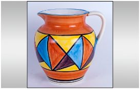 Lorna Bailey Style Hand painted Jug, 'Abstract Pattern' unmarked to base. 7.25'' in height.