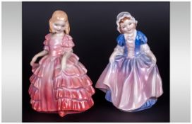 Royal Doulton Small Figures, ( 2 ) In Total. 1/ Rose, HN.1368, Issued 1930's, Height 4.5 Inches.