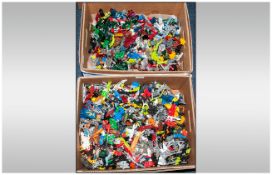 Two Boxes Containing A Large Quantity Of Bionicle Figures And Accessories.