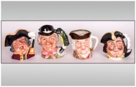 Royal Doulton Small Character Jugs 4 in total, 1. The Walrus & The Carpenter D6604, 2. Sam Johnson