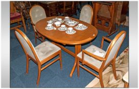 Bleached Oak Contemporary Draw Leaf Dining Table & Four Chairs