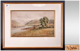 Malcolm Crouse 1907, Lived Sale, Manchester - Watercolour, View of Loch Fyne Head & Dunderave