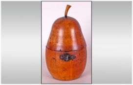 A George III Pearwood, Pear Shaped Tea Caddy c 1790. With original lock and escutcheon. Includes