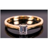 18ct Gold Single Stone Diamond Ring, Together With Diamond Certificate Stating The Diamond To Be .