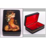 'The Kiss' Exquisite Hand Painted, High Quality Russian Lacquer Table Box featuring a young romantic