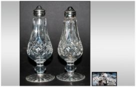 Waterford Cut Crystal Pair Of Salt & Pepper Pots Excellent condition. Each 6.25'' in height.