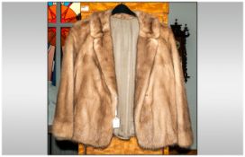 Ladies Blonde Mink Jacket Fully Lined, Collar With Revers. Hook  & Loop Fastenings. Button