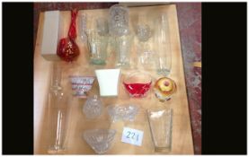 Box of Assorted Ceramics and Glass Vases.