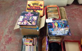 ( 5 ) Boxes of Assorted Records & CD's.