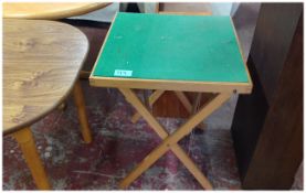Green Felt Topped Square Games Table.