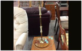 Wooden Coffee Table & Onyx Standing Lamp.