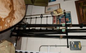 Black and Brass Metal Double Bed Frame.