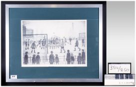 L.S.Lowry 1887-1976 Pencil Signed Limited Edition Print, no.354/850, 'The Football Match'; mounted